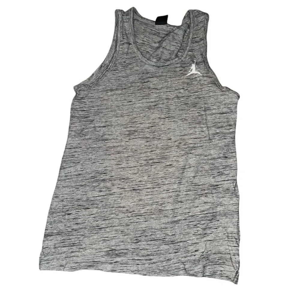 Jordan Men's Sleeveless Tank Top Gray M Gym Training Air Jordan Logo